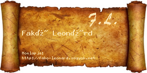Fakó Leonárd névjegykártya